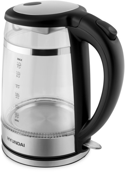 Чайник электрический Hyundai HYK-G3036 1.7л. 2200Вт черный/прозрачный корпус: стекло/пластик Чайник электрический Hyundai HYK-G3036 1.7л. 2200Вт черный/прозрачный корпус: стекло/пластик