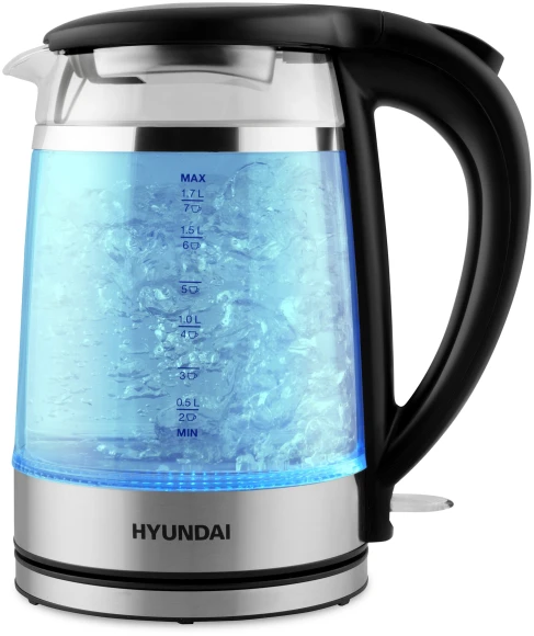 Чайник электрический Hyundai HYK-G3036 1.7л. 2200Вт черный/прозрачный корпус: стекло/пластик Чайник электрический Hyundai HYK-G3036 1.7л. 2200Вт черный/прозрачный корпус: стекло/пластик