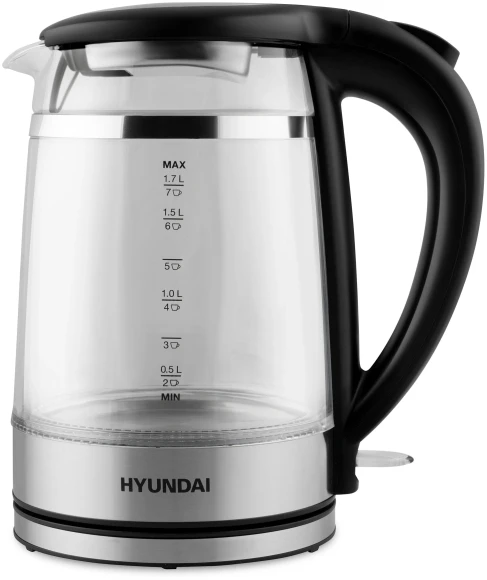 Чайник электрический Hyundai HYK-G3036 1.7л. 2200Вт черный/прозрачный корпус: стекло/пластик Чайник электрический Hyundai HYK-G3036 1.7л. 2200Вт черный/прозрачный корпус: стекло/пластик