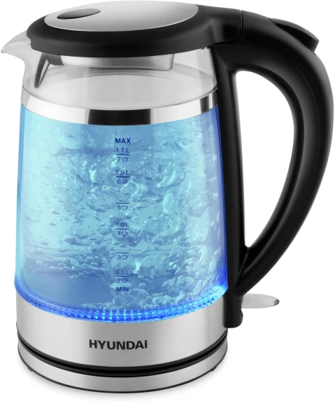 Чайник электрический Hyundai HYK-G3036 1.7л. 2200Вт черный/прозрачный корпус: стекло/пластик Чайник электрический Hyundai HYK-G3036 1.7л. 2200Вт черный/прозрачный корпус: стекло/пластик