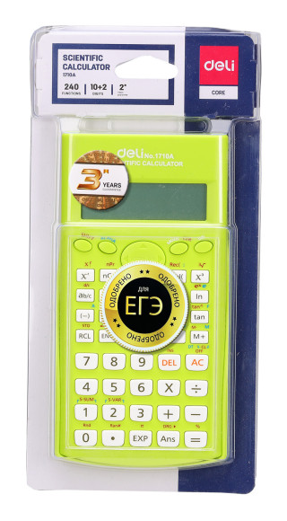 Калькулятор научный Deli E1710A/GRN зеленый 10+2-разр. Калькулятор научный Deli E1710A/GRN зеленый 10+2-разр.