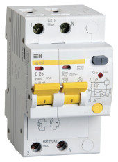 Выключатель автом. дифф. тока IEK MAD12-2-025-C-030 АД12М 25A тип C 4.5kA 30мА A 2П 230В 3мод белый (упак.:1шт) Выключатель автом. дифф. тока IEK MAD12-2-025-C-030 АД12М 25A тип C 4.5kA 30мА A 2П 230В 3мод белый (упак.:1шт)