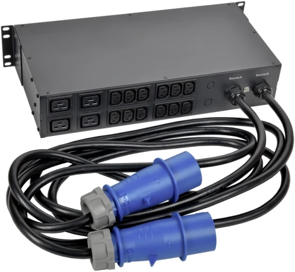 АВР ITK ATS-16-1U-0 1U 19" ввод:1x2P+PE выход:2x2P+PE16A черный