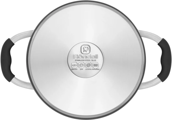 Кастрюля Rondell Stern RDS-019 4.7л. d=24см (с крышкой) т.серый