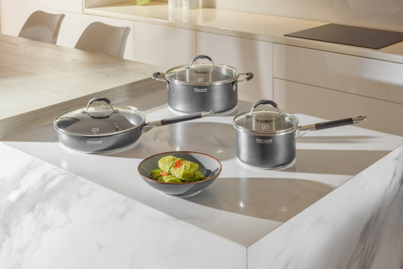 Кастрюля Rondell Stern RDS-019 4.7л. d=24см (с крышкой) т.серый