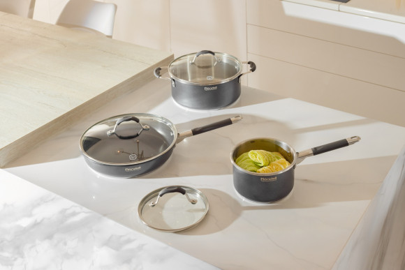 Кастрюля Rondell Stern RDS-019 4.7л. d=24см (с крышкой) т.серый