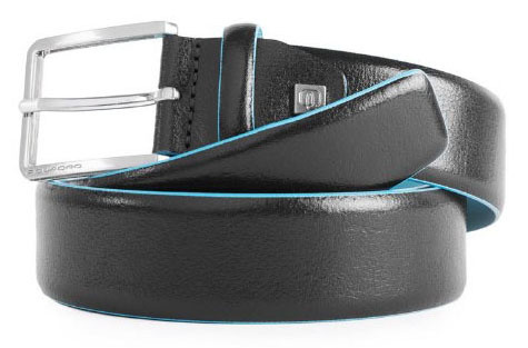 Ремень мужской Piquadro Blue Square CU5258B2/N 125х3.5см черный натур.кожа