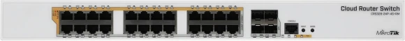 Коммутатор MikroTik CRS328-24P-4S+RM (L3) 24x1Гбит/с 4SFP+ 24PoE+ 450W управляемый Коммутатор MikroTik CRS328-24P-4S+RM (L3) 24x1Гбит/с 4SFP+ 24PoE+ 450W управляемый