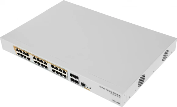 Коммутатор MikroTik CRS328-24P-4S+RM (L3) 24x1Гбит/с 4SFP+ 24PoE+ 450W управляемый Коммутатор MikroTik CRS328-24P-4S+RM (L3) 24x1Гбит/с 4SFP+ 24PoE+ 450W управляемый