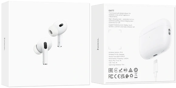 Гарнитура внутриканальные Hoco EW77 белый беспроводные bluetooth в ушной раковине (31792)