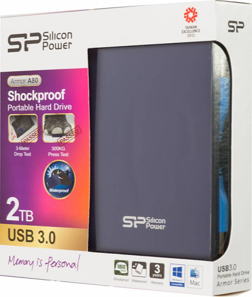 Жесткий диск Silicon Power USB3.0 2TB SP020TBPHDA80S3B A80 Armor 2.5" синий Жесткий диск Silicon Power USB3.0 2TB SP020TBPHDA80S3B A80 Armor 2.5" синий