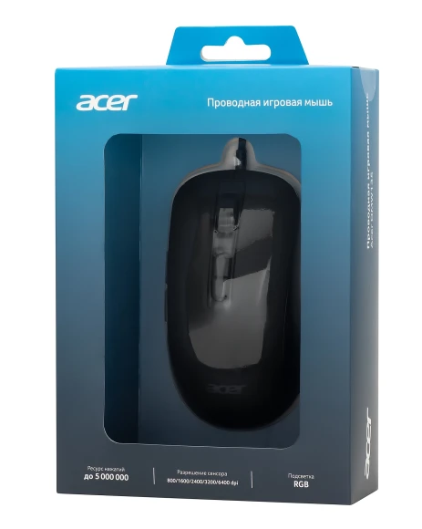 Мышь Acer OMW135 черный оптическая 6400dpi USB 7but (ZL.MCEEE.019)