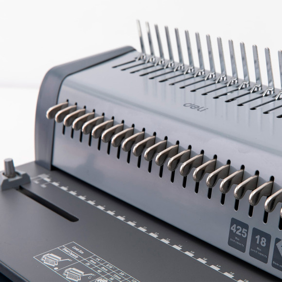 Переплетчик Deli Core E3873 A4/перф.18л.сшив/макс.425л./пластик.пруж. (10-16мм) Переплетчик Deli Core E3873 A4/перф.18л.сшив/макс.425л./пластик.пруж. (10-16мм)