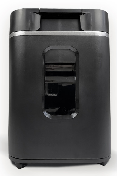 Шредер Heleos АП37-4 черный/серебристый с автоподачей (секр.P-4) фрагменты 220лист. 37лтр. скрепки скобы пл.карты