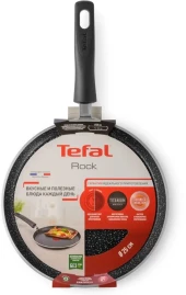Сковорода блинная Tefal Rock 04235525 круглая 25см покрытие: Mineralia ручка несъемная (без крышки) черный Сковорода блинная Tefal Rock 04235525 круглая 25см покрытие: Mineralia ручка несъемная (без крышки) черный
