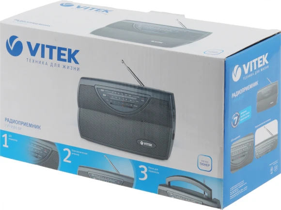 Радиоприемник настольный Vitek VT-3591 серый Радиоприемник настольный Vitek VT-3591 серый