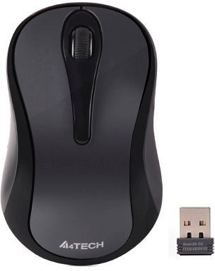 Мышь A4Tech G3-280NS серый/черный оптическая (1200dpi) silent беспроводная USB для ноутбука (2but)