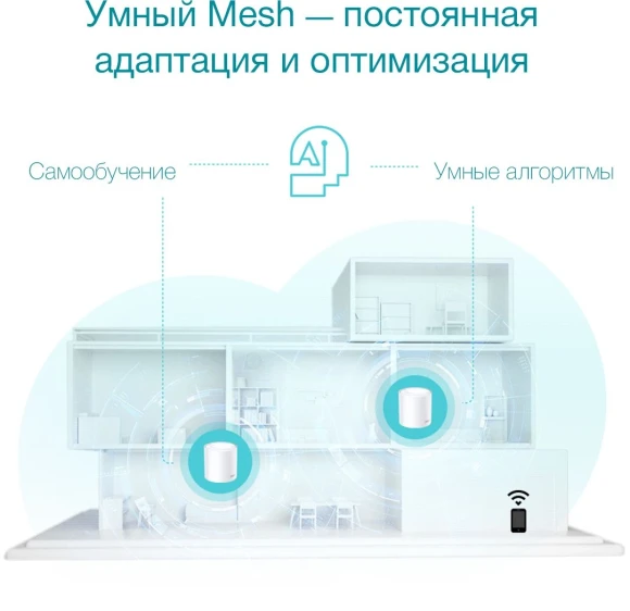 Бесшовный Mesh роутер TP-Link DECO X50(2-PACK) AX3000 10/100/1000BASE-TX белый (упак.:2шт) Бесшовный Mesh роутер TP-Link DECO X50(2-PACK) AX3000 10/100/1000BASE-TX белый (упак.:2шт)