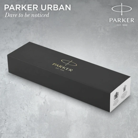 Ручка перьев. Parker Urban Core F309 (1931593) Muted Black GT F сталь нержавеющая подар.кор.
