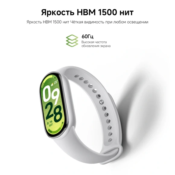 Фитнес-трекер Xiaomi Smart Band 10 AMOLED корп.:серебристый рем.:серый (BHR07PSGL)
