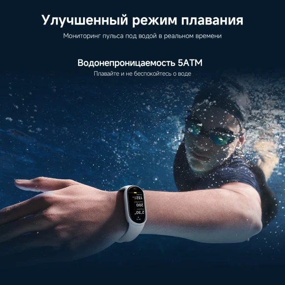 Фитнес-трекер Xiaomi Smart Band 10 AMOLED корп.:серебристый рем.:серый (BHR07PSGL)