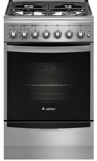 Плита Комбинированная Gefest ПГЭ 5102-03 0027 нержавеющая сталь (стеклянная крышка) реш.чугун