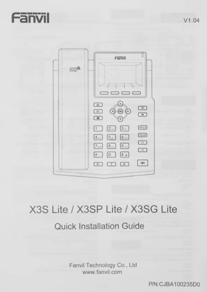 Телефон IP Fanvil X3SP Lite черный