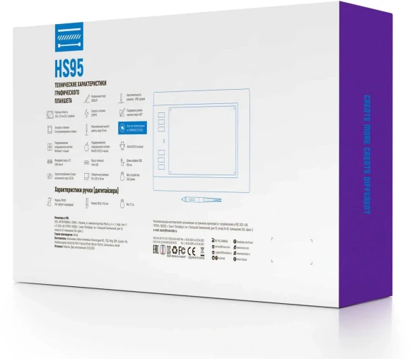 Графический планшет Huion HS95 USB черный