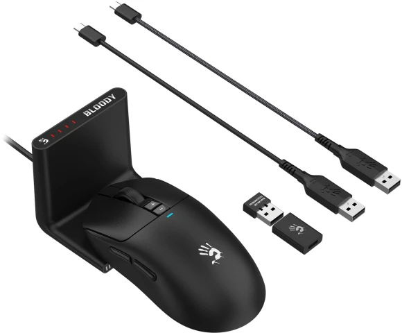 Мышь A4Tech Bloody R72 Ultra Duo черный оптическая 20000dpi беспров. USB/USB-C 7but