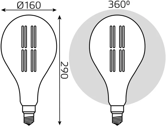 Лампа светодиодная Gauss Filament Vintage 6Вт цок.:E27 шар 220B св.свеч.бел.нейт. (упак.:1шт) (179802205) Лампа светодиодная Gauss Filament Vintage 6Вт цок.:E27 шар 220B св.свеч.бел.нейт. (упак.:1шт) (179802205)