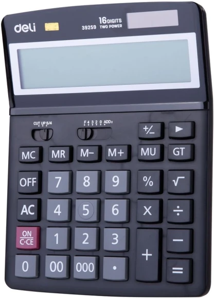 Калькулятор настольный Deli E39259 черный 16-разр. Калькулятор настольный Deli E39259 черный 16-разр.