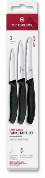 Набор ножей кухон. Victorinox Swiss Classic 6.7113.33 для овощей компл.:3предм. овощеч. черный европодвес Набор ножей кухон. Victorinox Swiss Classic 6.7113.33 для овощей компл.:3предм. овощеч. черный европодвес