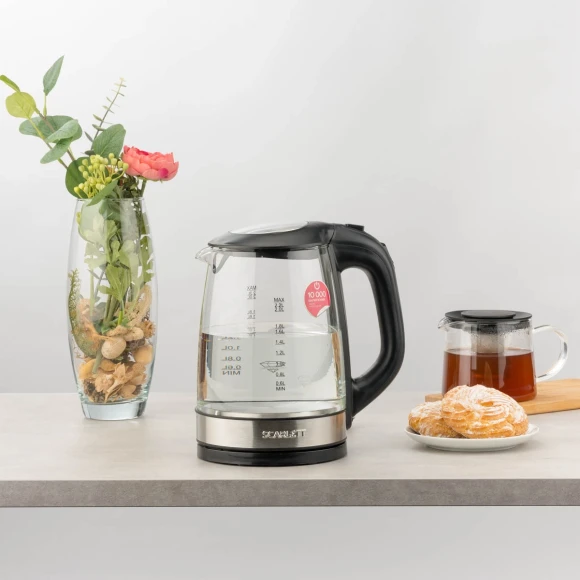 Чайник электрический Scarlett SC-EK27G19 2.2л. 2200Вт черный/серебристый корпус: стекло/металл (EK27G19) Чайник электрический Scarlett SC-EK27G19 2.2л. 2200Вт черный/серебристый корпус: стекло/металл (EK27G19)