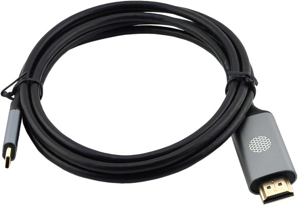 Кабель аудио-видео Cactus CS-USBC-HDMI-2-2 USB Type-C (m)/HDMI (m) 2м. позолоч.конт. черный