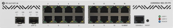 Маршрутизатор MikroTik CCR2004-16G-2S+PC 10/100/1000BASE-TX/SFP/SFP+ белый Маршрутизатор MikroTik CCR2004-16G-2S+PC 10/100/1000BASE-TX/SFP/SFP+ белый
