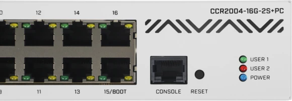 Маршрутизатор MikroTik CCR2004-16G-2S+PC 10/100/1000BASE-TX/SFP/SFP+ белый Маршрутизатор MikroTik CCR2004-16G-2S+PC 10/100/1000BASE-TX/SFP/SFP+ белый