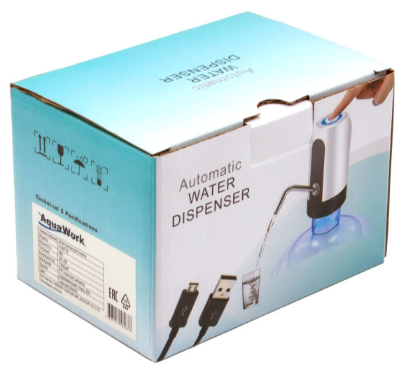 Помпа для 19л бутыли Aqua Work H-RP14 электрический белый/черный Помпа для 19л бутыли Aqua Work H-RP14 электрический белый/черный