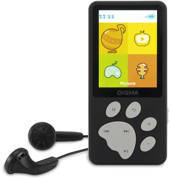Плеер Hi-Fi Flash Digma S5 8Gb черный/серый/2.4"/FM/microSD/microSDHC Плеер Hi-Fi Flash Digma S5 8Gb черный/серый/2.4"/FM/microSD/microSDHC