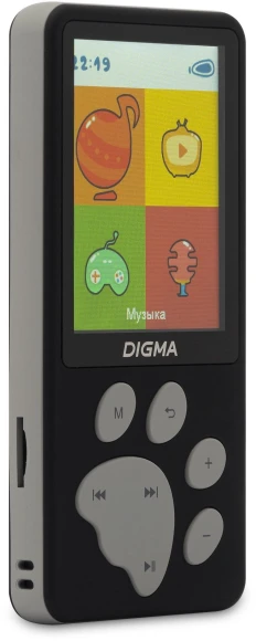Плеер Hi-Fi Flash Digma S5 8Gb черный/серый/2.4"/FM/microSD/microSDHC Плеер Hi-Fi Flash Digma S5 8Gb черный/серый/2.4"/FM/microSD/microSDHC
