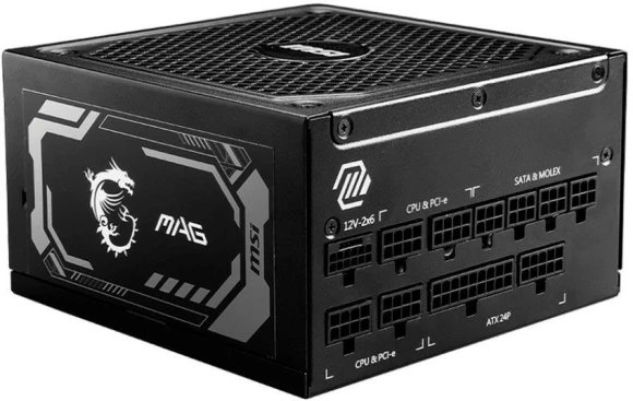 Блок питания MSI ATX 1250W MAG A1250GL Gen.5 80+ gold (20+4pin) APFC 135mm fan 12xSATA Cab Manag RTL