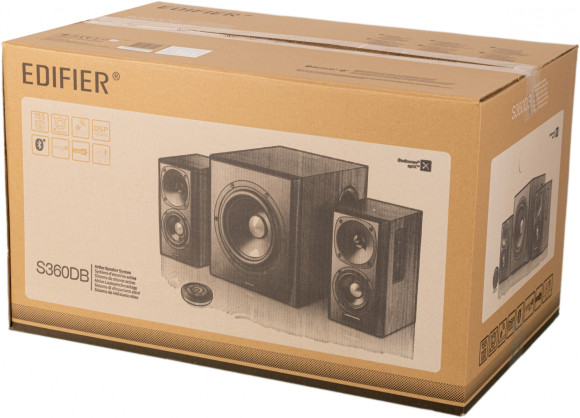 Колонки Edifier S360DB 2.1 коричневый 155Вт BT Колонки Edifier S360DB 2.1 коричневый 155Вт BT