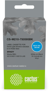 Картридж ленточный Cactus CS-M210-750595BK M210-750-595-BK белый на черном 19.1x6.4 для Brady M210/M211/M210-LAB Картридж ленточный Cactus CS-M210-750595BK M210-750-595-BK белый на черном 19.1x6.4 для Brady M210/M211/M210-LAB
