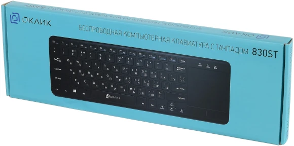 Клавиатура Оклик 830ST черный USB беспроводная slim Multimedia Touch Клавиатура Оклик 830ST черный USB беспроводная slim Multimedia Touch