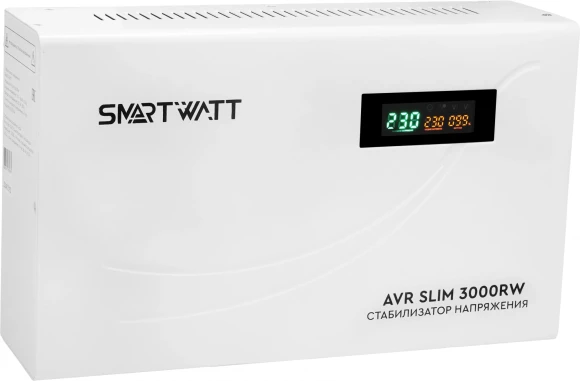 Стабилизатор напряжения Smartwatt AVR Slim 3000RW 3000ВА белый Стабилизатор напряжения Smartwatt AVR Slim 3000RW 3000ВА белый