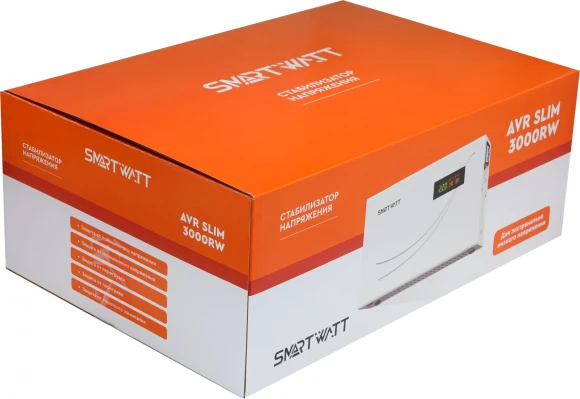 Стабилизатор напряжения Smartwatt AVR Slim 3000RW 3000ВА белый Стабилизатор напряжения Smartwatt AVR Slim 3000RW 3000ВА белый