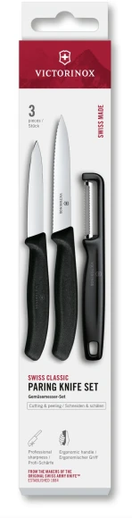 Набор ножей кухон. Victorinox Swiss Classic 6.7111.33C1 для овощей компл.:3предм. овощеч. красный европодвес Набор ножей кухон. Victorinox Swiss Classic 6.7111.33C1 для овощей компл.:3предм. овощеч. красный европодвес