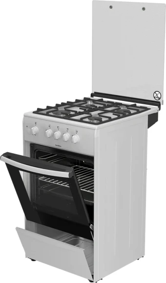 Плита Газовая Darina ABA 3007 W белый (стеклянная крышка) реш.чугун Плита Газовая Darina ABA 3007 W белый (стеклянная крышка) реш.чугун