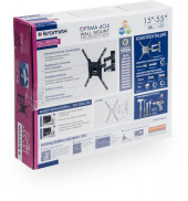 Кронштейн для телевизора Kromax OPTIMA-404 черный 15"-55" макс.35кг настенный поворотно-выдвижной и наклонный Кронштейн для телевизора Kromax OPTIMA-404 черный 15"-55" макс.35кг настенный поворотно-выдвижной и наклонный