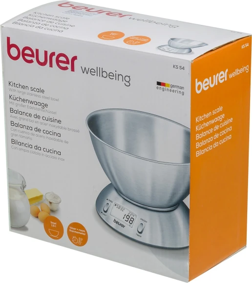 Весы кухонные электронные Beurer KS54 макс.вес:5кг серебристый