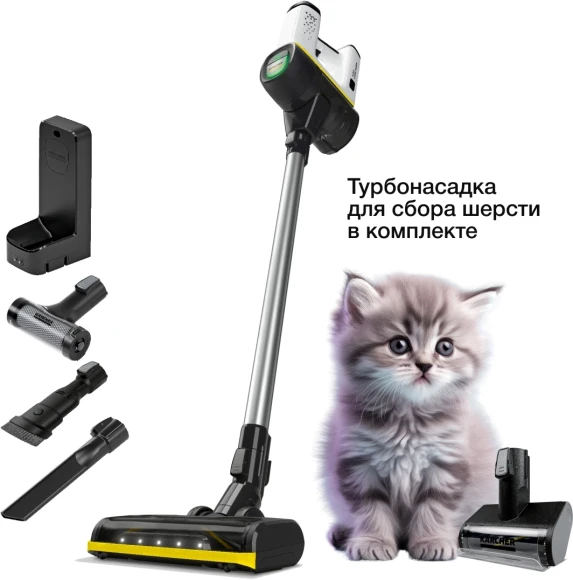 Пылесос Karcher VC 6 Cordless серебристый/белый Пылесос Karcher VC 6 Cordless серебристый/белый